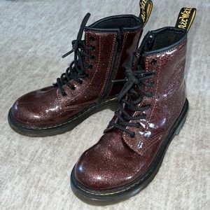 Dr. Marten glitter lace up boots, junior size 2
